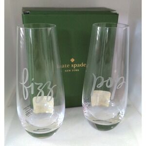 Kate Spade Lenox Light The Sparklers Stemless Champagne Flute Set - New